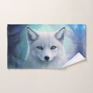 Amazing White Snow Fox on Icy Land Bath Towel Set