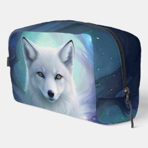 Amazing White Snow Fox on Icy Land Dopp Kit
