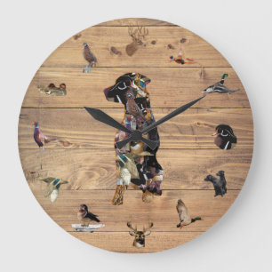 Amazing Wildlife Collage Labrador Retriever Large  Clock