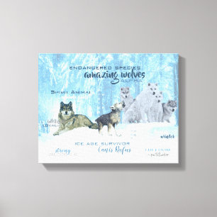 Amazing Wolves Typography Personalized Canvas Print