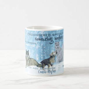 Amazing Wolves Typography   Personalized Coffee Mug