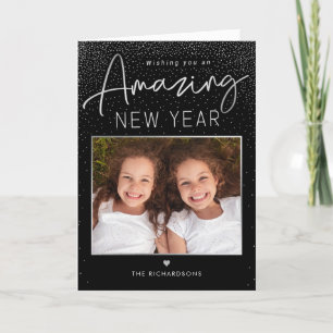 Amazing Year Modern Happy New Year Photo Card