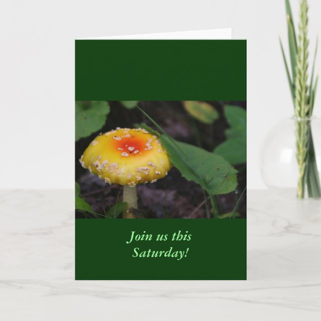 Amazing Yellow Mushroom Invitation (Front)