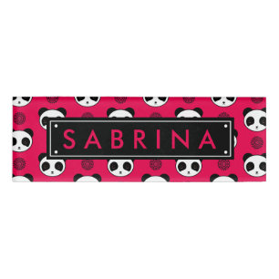 Amazingly Kawaii Panda Mandala Pattern Name Tag