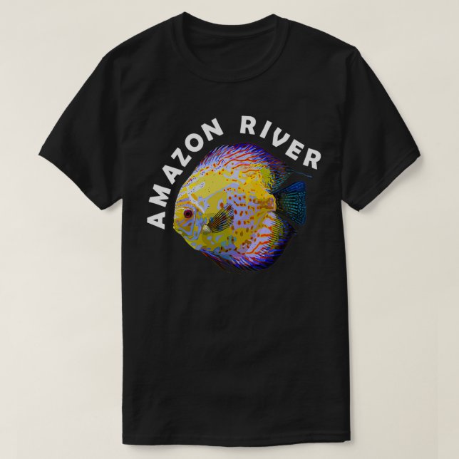 Amazon River Discus Fish Symphysodon Cichlid Cute  T-Shirt (Design Front)
