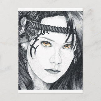 Amazon Warrior (face) - Blank Postcard