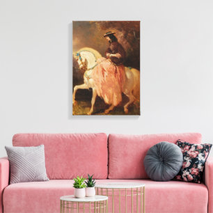 Amazone au petit canotier, veste rouge, canvas print