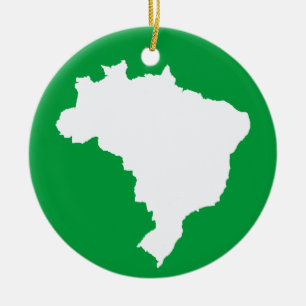Amazonian Green Festive Brazil at Emporio Moffa Ceramic Ornament