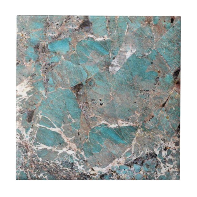 Amazonite Quartz Crystal Gemstone Print Tile (Front)