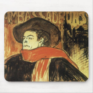Ambassadeurs, Aristide Bruant by Toulouse Lautrec Mouse Pad