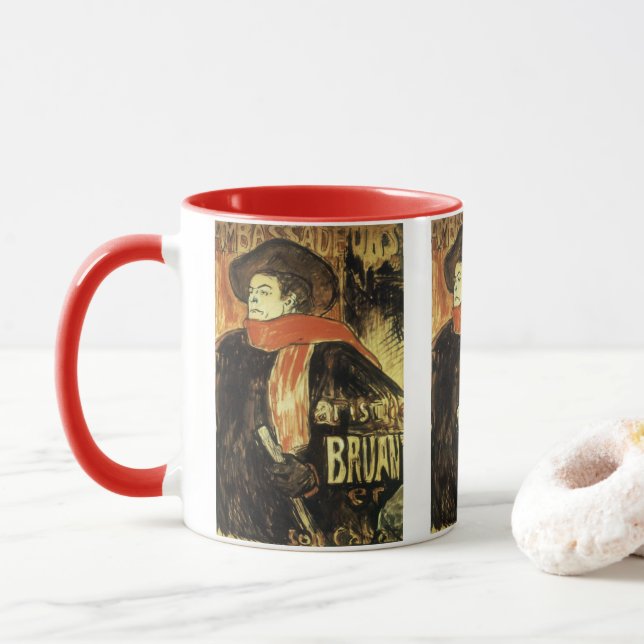 Ambassadeurs, Aristide Bruant by Toulouse Lautrec Mug (With Donut)