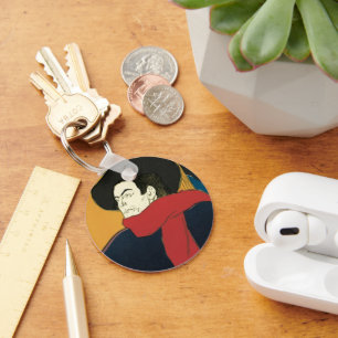 Ambassadeurs, Artistide Bruant by Toulouse Lautrec Keychain