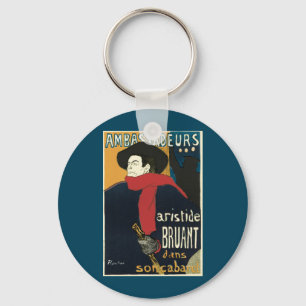 Ambassadeurs, Artistide Bruant by Toulouse Lautrec Keychain