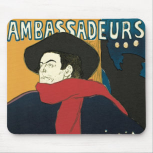 Ambassadeurs, Artistide Bruant by Toulouse Lautrec Mouse Pad