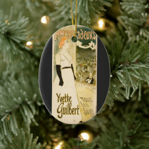 Ambassadeurs Yvette Guilbert by Theophile Steinlen Ceramic Ornament