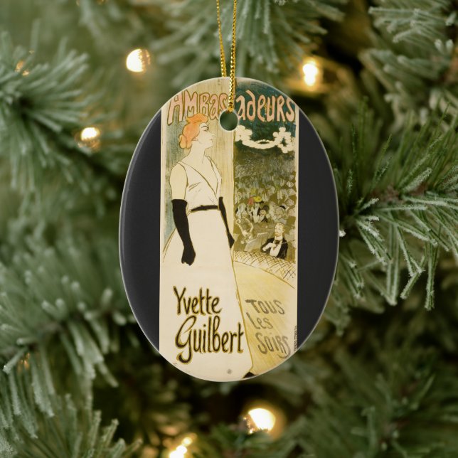 Ambassadeurs Yvette Guilbert by Theophile Steinlen Ceramic Ornament (Tree)