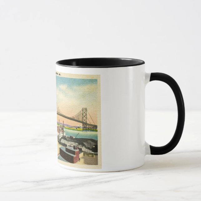 Ambassador Bridge Detroit, Michigan Vintage Mug (Right)