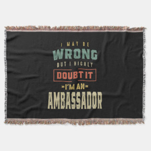 Ambassador Job Title Gift Throw Blanket