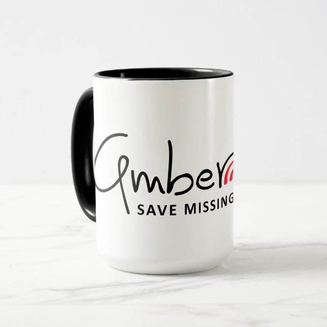 Amber alert message mug (Front Left)