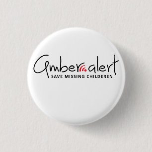 Amber alert waarschuwingbericht 1 inch round button