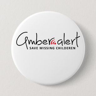 Amber alert waarschuwingbericht 3 inch round button