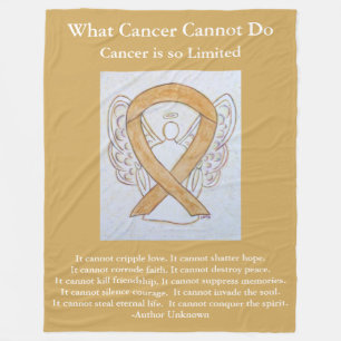 Amber Awareness Ribbon Angel Cancer Chemo Blanket