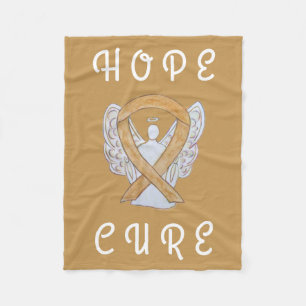 Amber Awareness Ribbon Angel Cancer Chemo Blanket