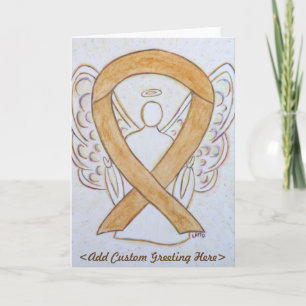Amber Awareness Ribbon Angel Custom Greeting Card