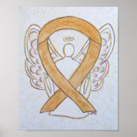 Amber Awareness Ribbon Angel Poster Art Imprimer