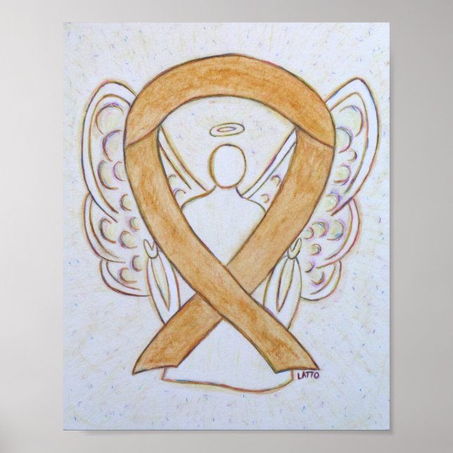 Amber Awareness Ribbon Angel Poster Art Imprimer (Devant)