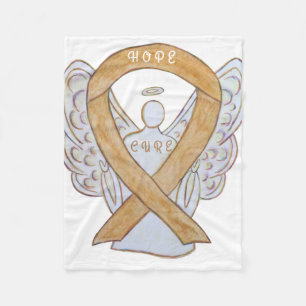 Amber Awareness Ribbon Appendix Cancer Blankets