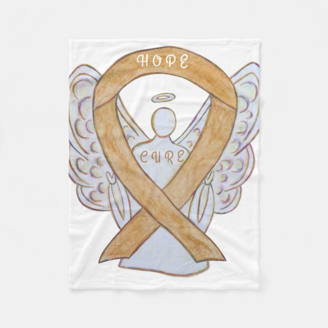 Amber Awareness Ribbon Appendix Cancer Blankets (Front)