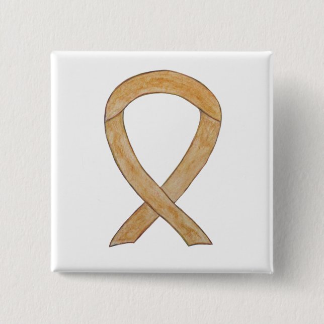 Amber Awareness Ribbon Custom Art Pins (Front)