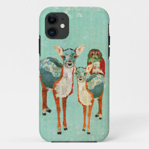 Amber & Azure Deer With Rose Owl iPhone Case