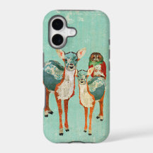 Amber & Azure Deer With Rose Owl iPhone Case