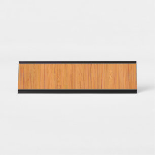 Amber Bamboo Wood Grain Look Desk Name Plate