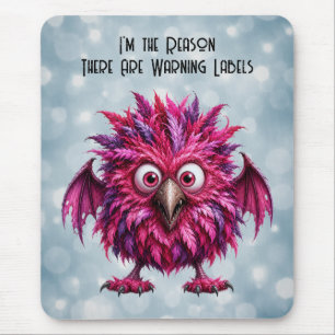 Amber - Big-Eyed Feathered Menace Mouse Pad