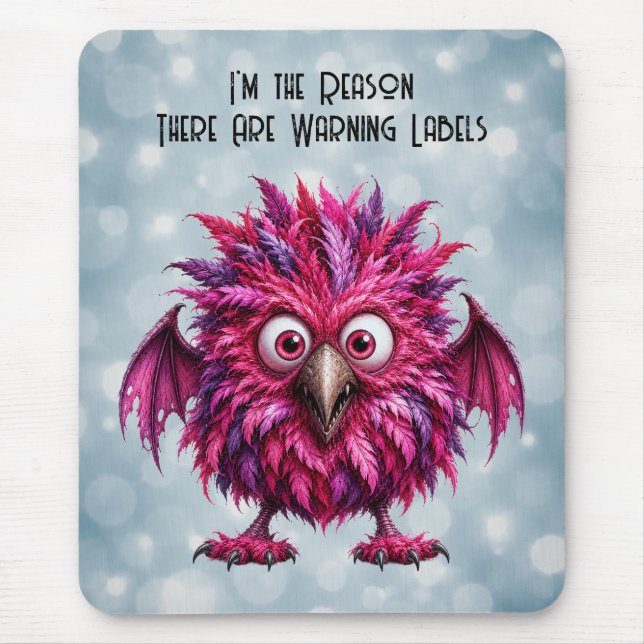 Amber - Big-Eyed Feathered Menace  Mouse Pad (Front)