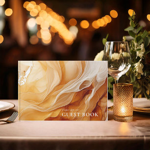 Amber Brandy Abstract Ink Wedding ID1089 Guest Book