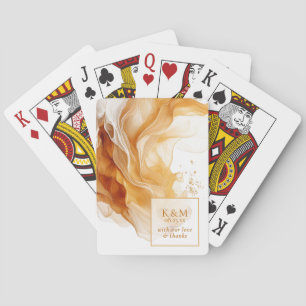 Amber Brandy Abstract Ink Wedding ID1089 Playing Cards