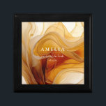 Amber Brandy Abstract Ink Wedding Party ID1089 Gift Box<br><div class="desc">The striking gift box shown here provides a template to easily add your wedding party member, name and wedding date. As part of a complete wedding collection, with a rich colour palette in shades reminiscent of liquid maple syrup or fine brandy, it exudes warmth and sophistication. Perfect for couples seeking...</div>