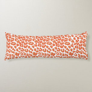 Amber Colour and White Leopard Print Body Pillow