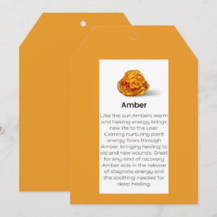 Amber Crystal Meaning Jewellery Display Card Tag