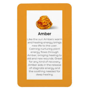 Amber Crystal Meaning Jewelry Gemstone Sign Magnet