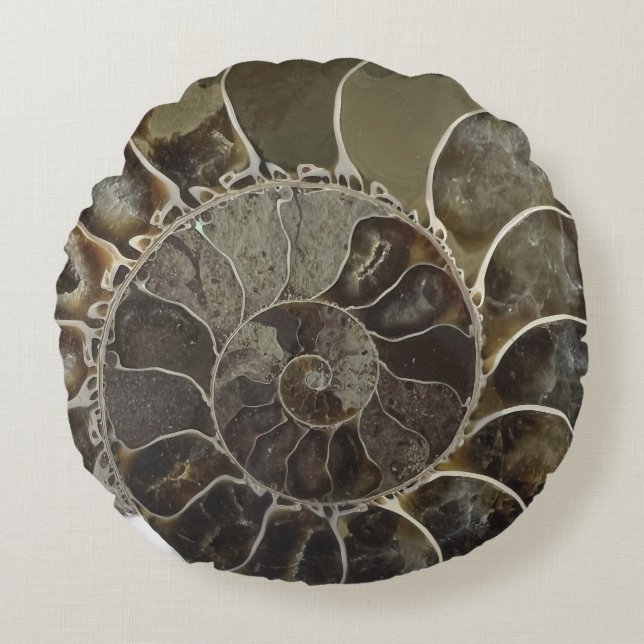 Amber Crystal Nautilus Shell Pillow  (Front)