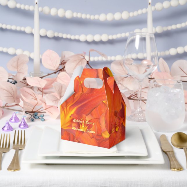 Amber Daylilies Favor Box (Wedding)