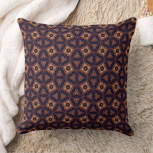 Amber Eclipse Mosaic Throw Pillow