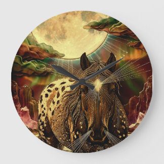 Amber Equine Aura Large Clock