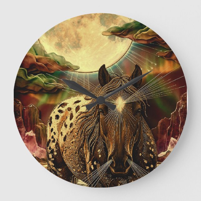 Amber Equine Aura Large Clock (Front)