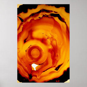 Amber Fire Rock Mineral Poster